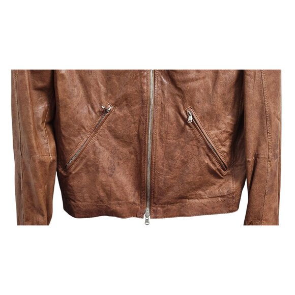 Brunello Cucinelli Riders Real Leather Jacket Brown Size S - Picture 6 of 16